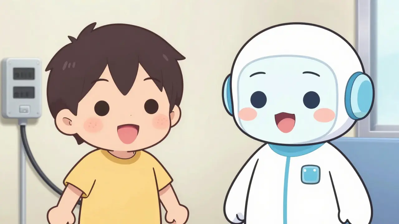 An anime comparison showing the benefits of catheter ablation versus device therapy for arrhythmia patients.