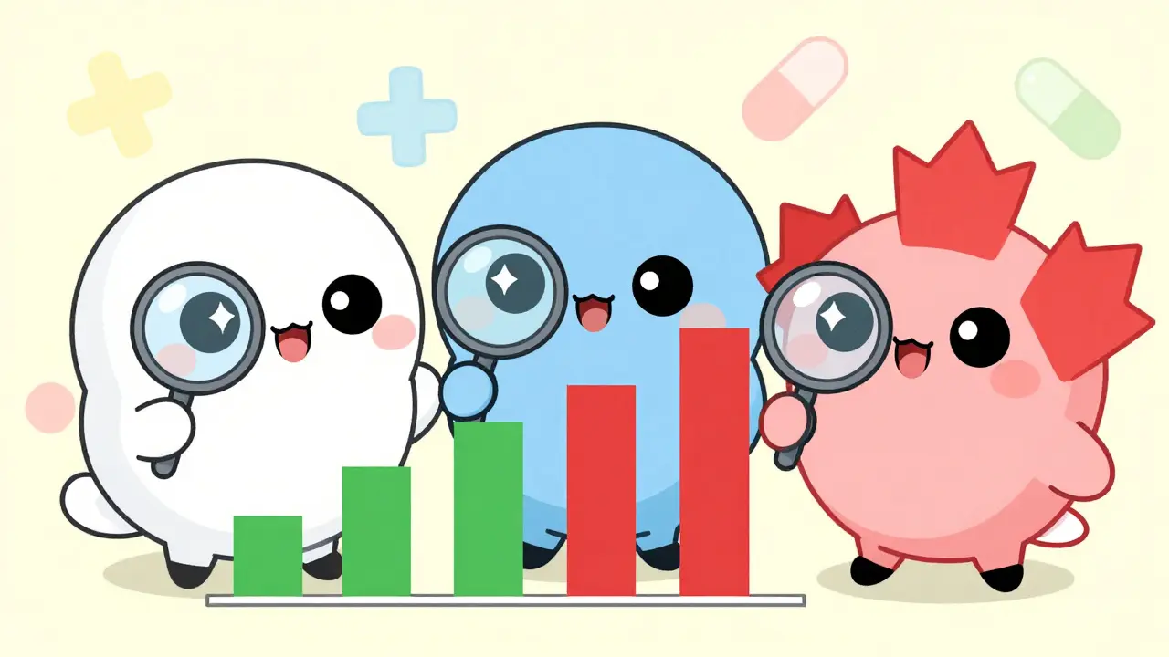 Anime mascots inspecting strict drug approval charts with magnifying glasses
