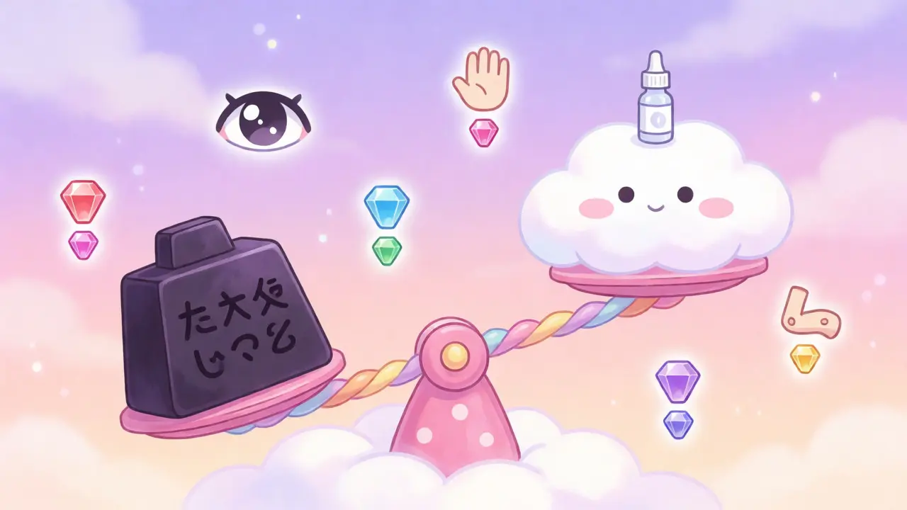 Cute balance scale illustrating correct steroid dosage and potency